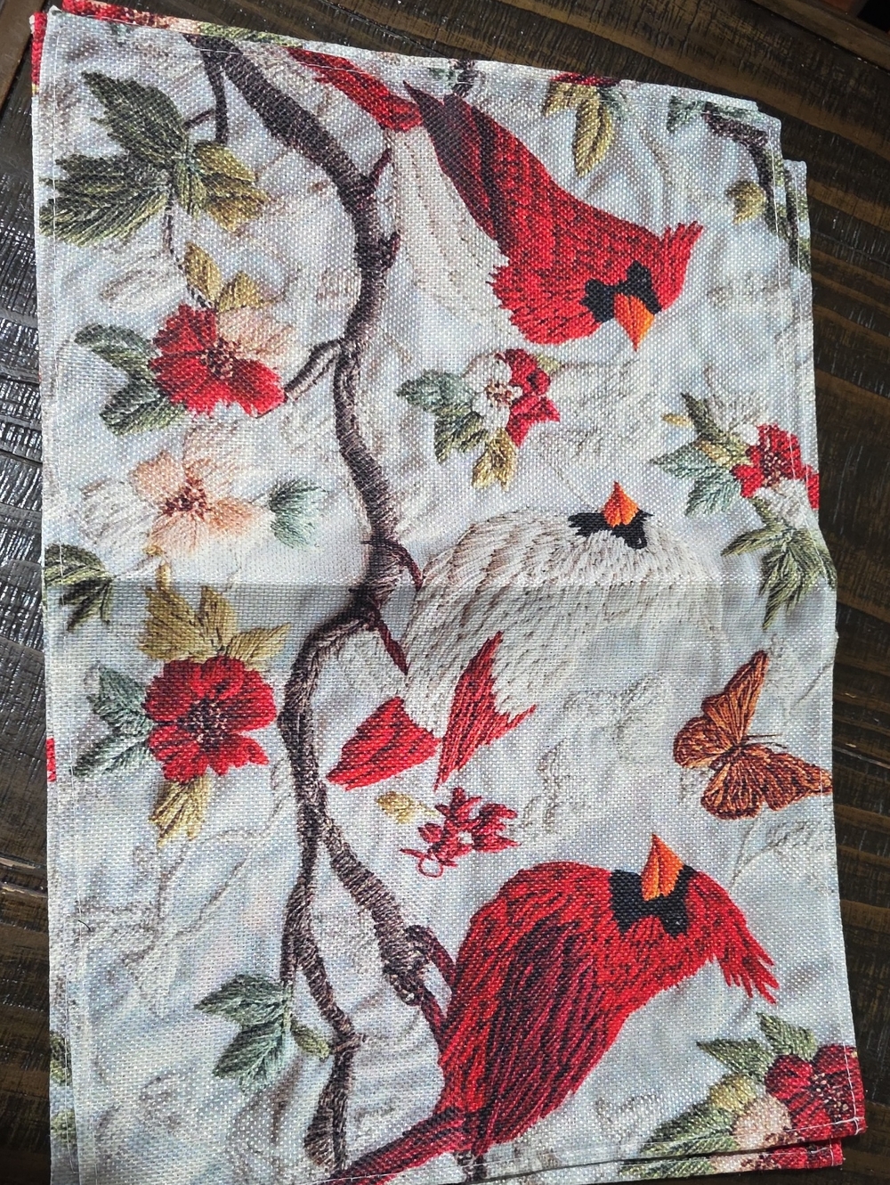 Embroidered Red Cardinal Bird Placemats